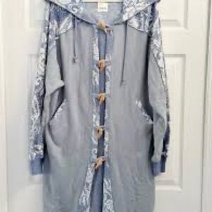 Free People Last Splash Cardigan NWT size medium hooded with toggles